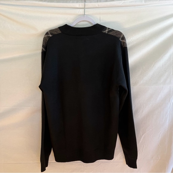 Studio By Omega 1/4 Zip Long Sleeve Pullover Argyle Sweater Size Medium - Picture 2 of 8